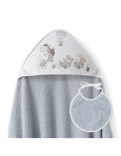 Capa Baño 1X1 Mod Jirafa Bicicleta+Babero Gris