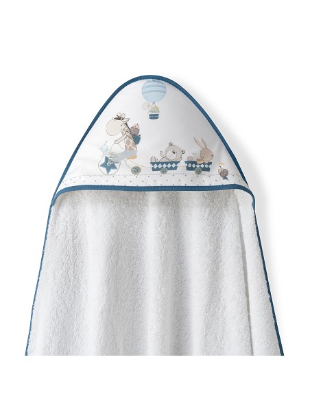 Capa Baño 1X1 Mod Jirafa Bicicleta+Babero Bco/Petroleo