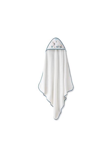 Capa Baño 1X1 Mod Jirafa Bicicleta+Babero Bco/Petroleo