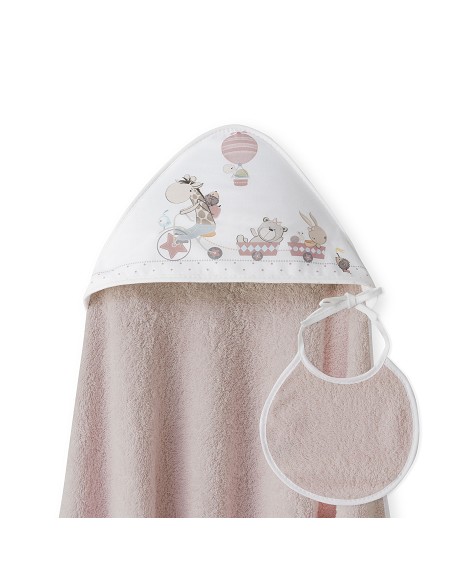 Capa Baño 1X1 Mod Jirafa Bicicleta+Babero Rosa Maquillaje