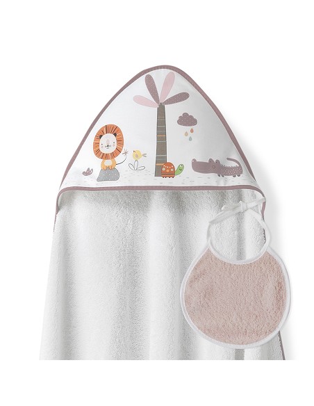 Capa Baño 1X1  Mod Leon Palmera+Babero Bco/Maquillaje