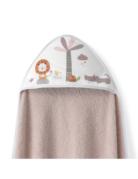 Capa Baño 1X1  Mod Leon Palmera+Babero Rosa Maquillaje