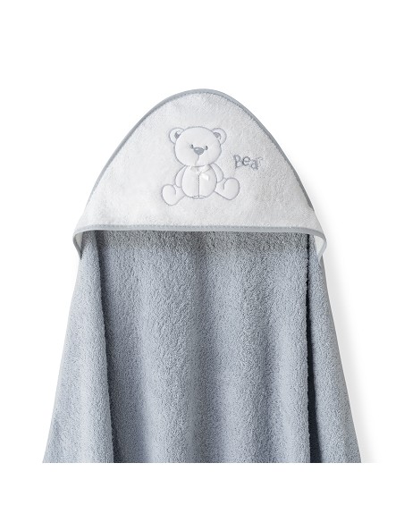 Capa  Baño 1X1 Mod Oso Lazo+Babero Gris