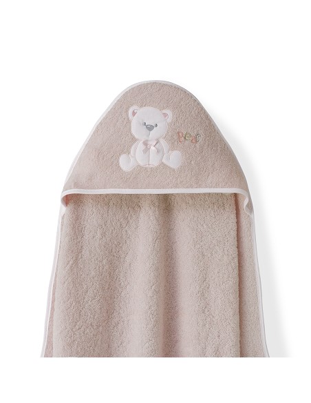 Capa  Baño 1X1 Mod Oso Lazo+Babero Rosa Maquillaje