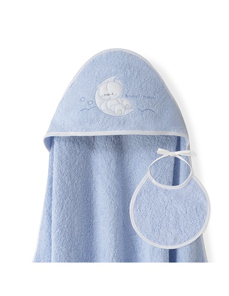 Capa Baño 1X1 Mod Sweet Moon+Babero Azul