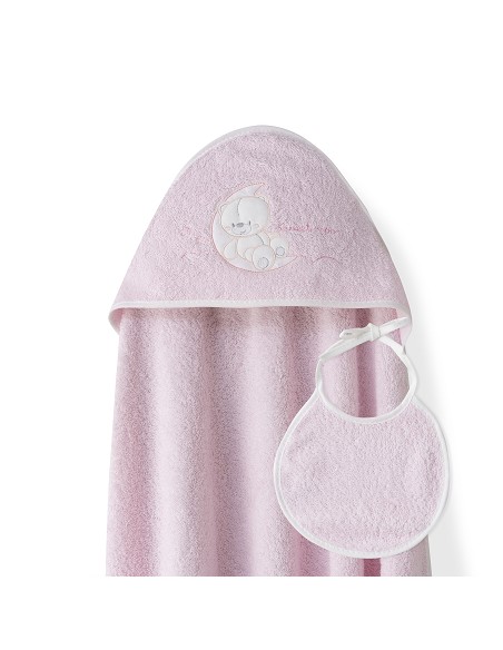 Capa Baño 1X1 Mod Sweet Moon+Babero Rosa