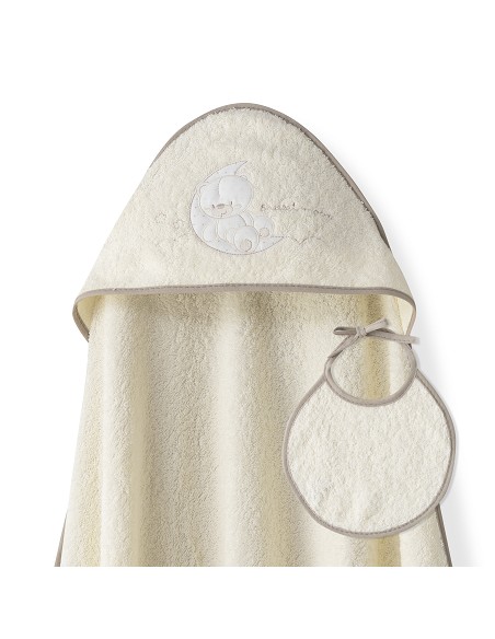Capa Baño 1X1 Mod Sweet Moon+Babero Beig