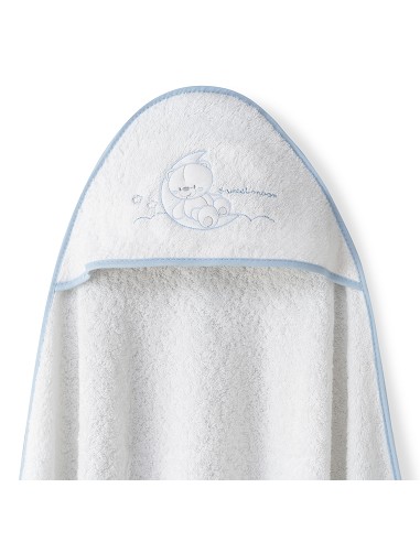Capa Baño 1X1 Mod Sweet Moon+Babero Bco/Azul