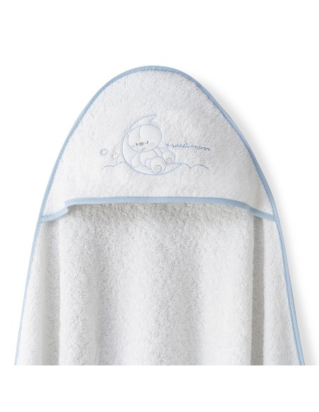 Capa Baño 1X1 Mod Sweet Moon+Babero Bco/Azul