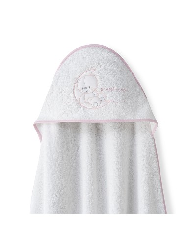 Capa Baño 1X1 Mod Sweet Moon+Babero Bco/Rosa