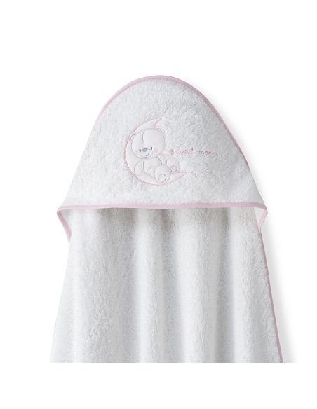Capa Baño 1X1 Mod Sweet Moon+Babero Bco/Rosa