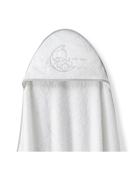 Capa Baño 1X1 Mod Sweet Moon+Babero Bco/Gris