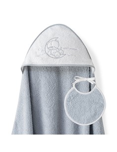 Capa Baño 1X1 Mod Sweet Moon+Babero Gris