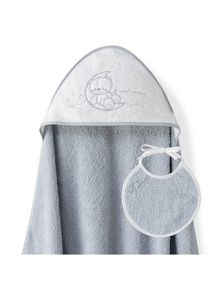 Capa Baño 1X1 Mod Sweet Moon+Babero Gris