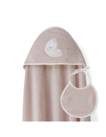 Capa Baño 1X1 Mod Sweet Moon+Babero Rosa Maquillaje