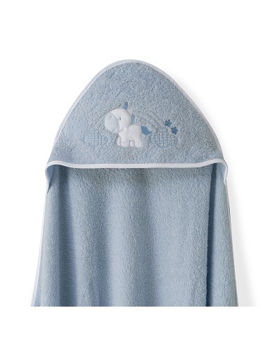 Capa Baño 1X1 Mod Unicornio Nubes+Babero Petroleo