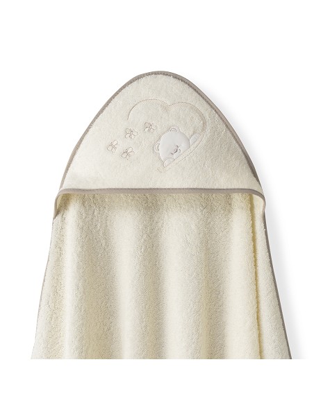 Capa Baño 1X1 Mod Oso Mariposas+Babero Beig