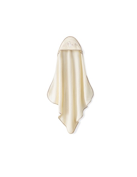 Capa Baño 1X1 Mod Oso Mariposas+Babero Beig