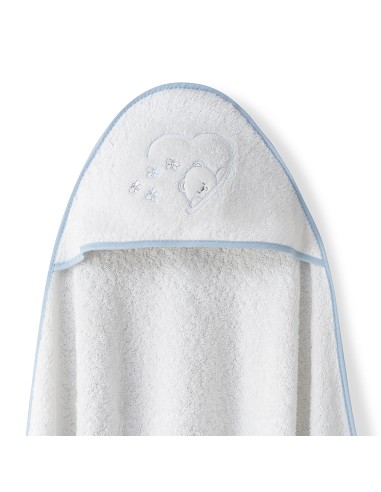 Capa Baño 1X1 Mod Oso Mariposas+Babero Bco/Azul