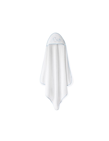 Capa Baño 1X1 Mod Oso Mariposas+Babero Bco/Azul