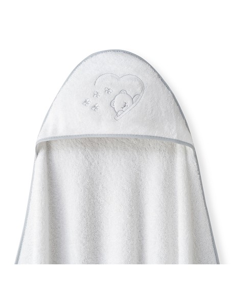 Capa Baño 1X1 Mod Oso Mariposas+Babero Bco/Gris