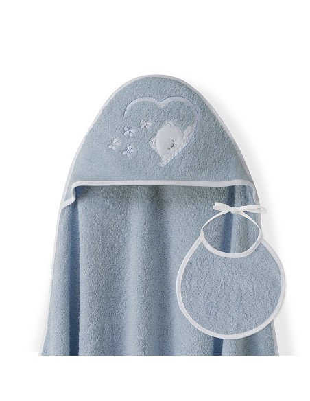 Capa Baño 1X1 Mod Oso Mariposas+Babero Petroleo