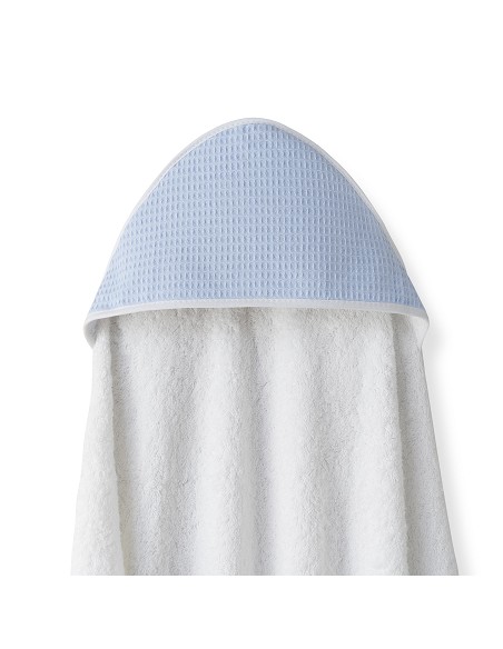 Capa de Baño Delantal Mod Nido de Abeja Bco/Azul