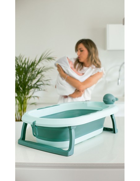 Capa de Baño Delantal Mod Nido de Abeja Bco/Azul