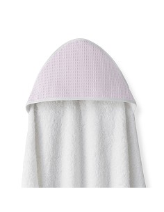 Capa de Baño Delantal Mod Nido de Abeja Bco/Rosa