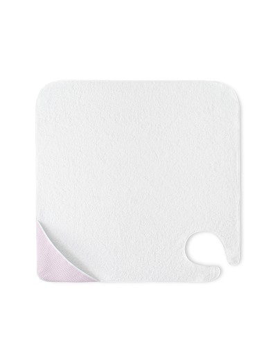 Capa de Baño Delantal Mod Nido de Abeja Bco/Rosa