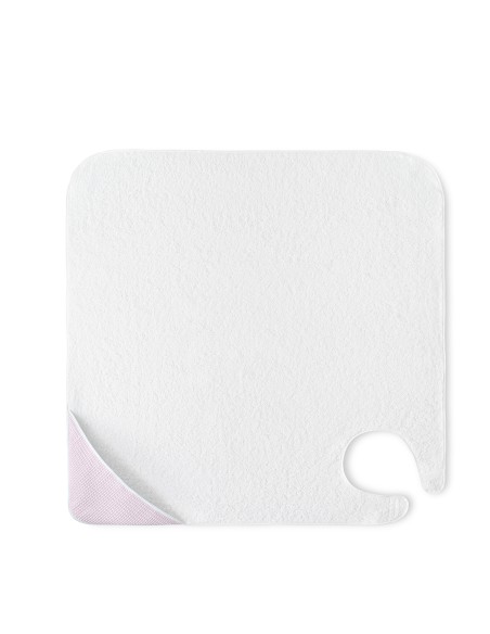 Capa de Baño Delantal Mod Nido de Abeja Bco/Rosa