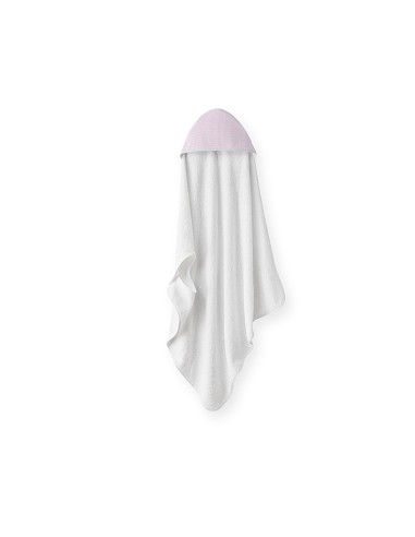 Capa de Baño Delantal Mod Nido de Abeja Bco/Rosa