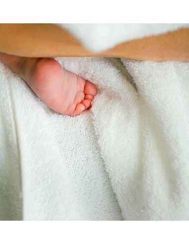 Capa de Baño Delantal Mod Nido de Abeja Bco/Rosa