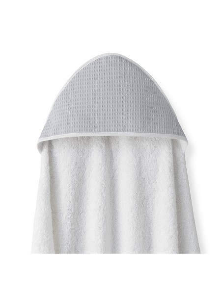 Capa de Baño Delantal Mod Nido de Abeja Bco/Gris