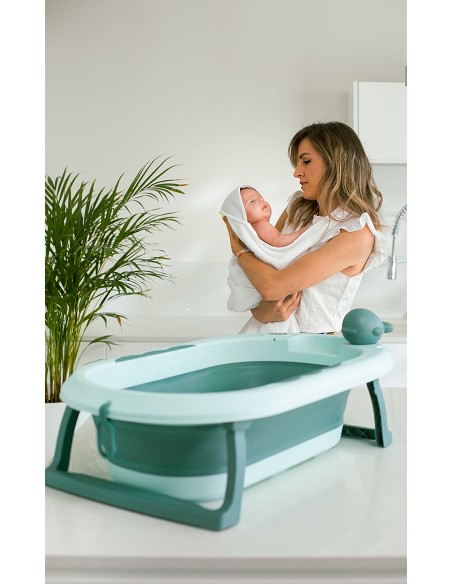 Capa de Baño Delantal Mod Nido de Abeja Bco/Gris