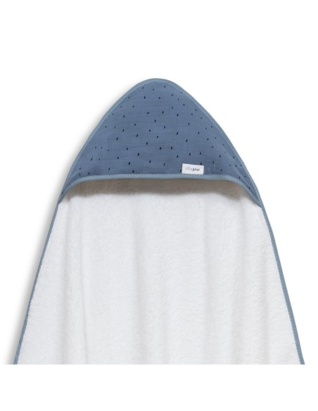 Capa de Baño 1X1 Mod Puntos Muselina Bco/Petroleo