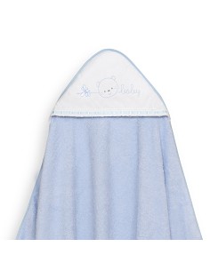 Capa Baño 1X1 Mod Cara Osito Baby Pasacinta+Babero Azul 2