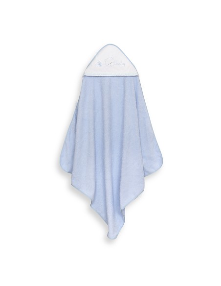 Capa Baño 1X1 Mod Cara Osito Baby Pasacinta+Babero Azul