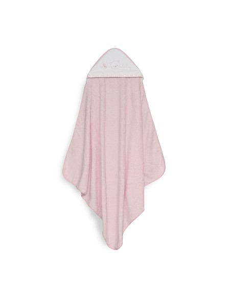 Capa Baño 1X1 Mod Cara Osito Baby Pasacinta+Babero Rosa