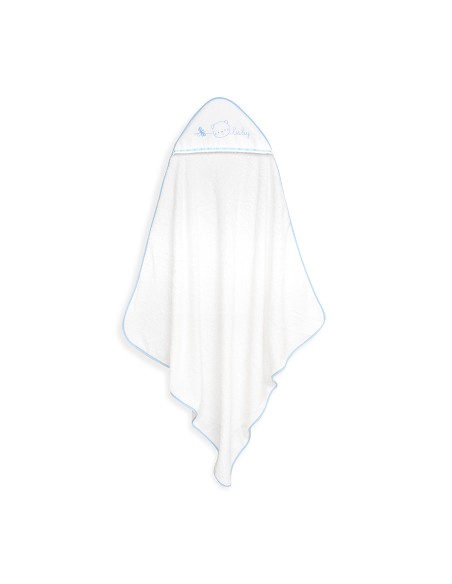 Capa Baño 1X1 Mod Cara Osito Baby Pasacinta+Babero Bco/Azul