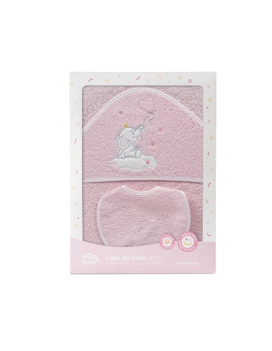 Capa Baño 1X1 Mod Elefante Globo Corazon Rosa
