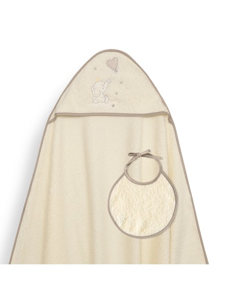 Capa Baño 1X1 Mod Elefante Globo Corazon Beig