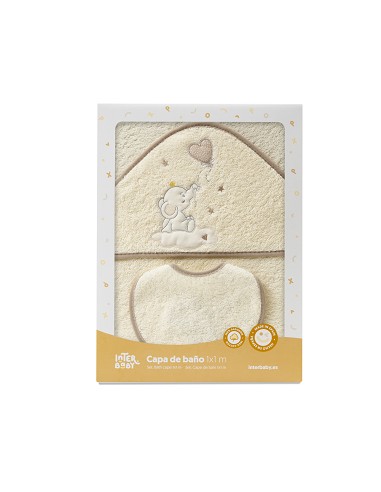 Capa Baño 1X1 Mod Elefante Globo Corazon Beig