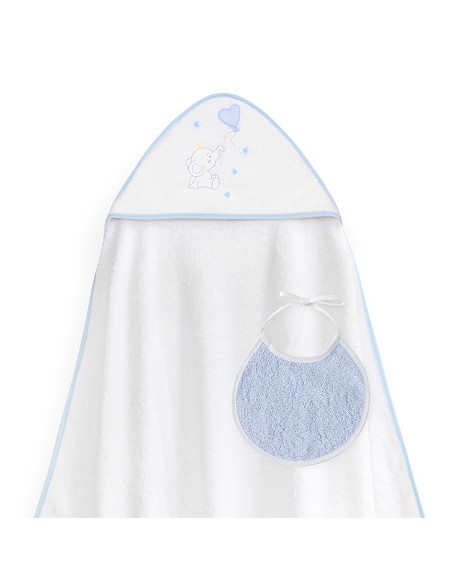 Capa Baño 1X1 Mod Elefante Globo Corazon Bco/Azul