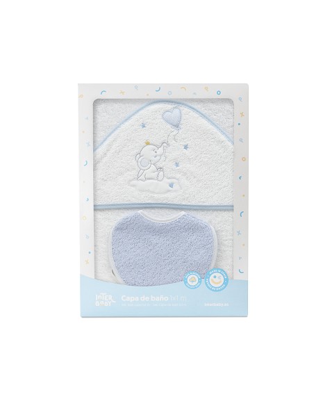 Capa Baño 1X1 Mod Elefante Globo Corazon Bco/Azul