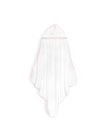 Capa Baño 1X1 Mod Elefante Globo Corazon Bco/Rosa