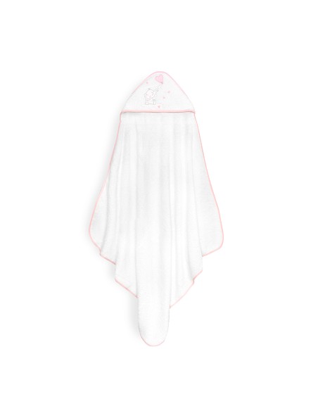 Capa Baño 1X1 Mod Elefante Globo Corazon Bco/Rosa