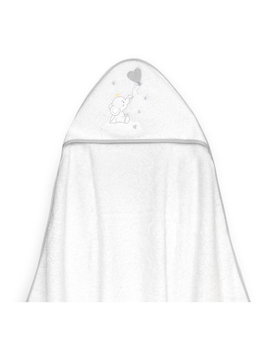 Capa Baño 1X1 Mod Elefante Globo Corazon Bco/Gris