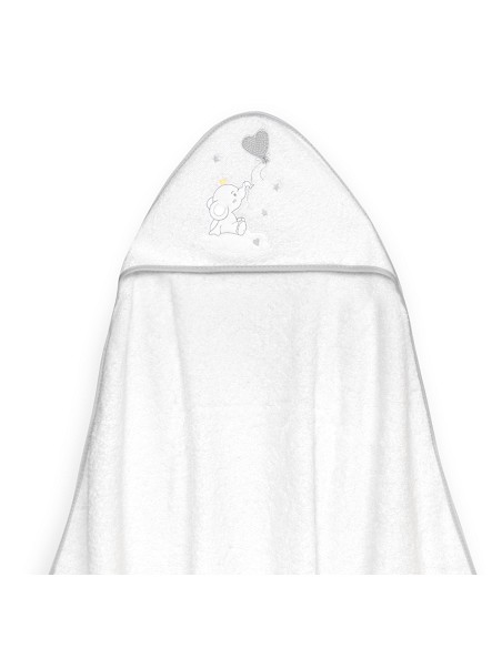 Capa Baño 1X1 Mod Elefante Globo Corazon Bco/Gris