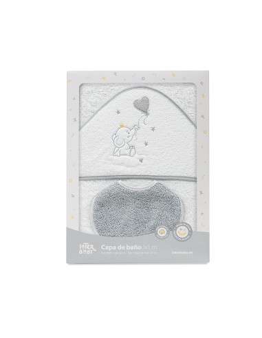 Capa Baño 1X1 Mod Elefante Globo Corazon Bco/Gris